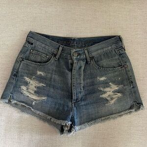 Citizens of Huamnity Distressed Denim Shorts
